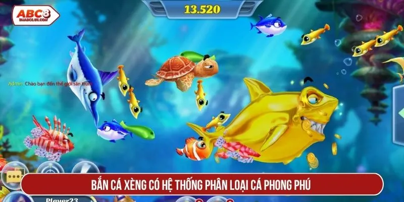 Bắn cá xèng có hệ thống phân loại cá phong phú