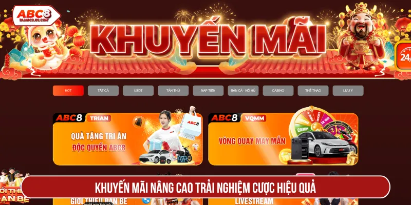 Các ưu đãi triển khai tại ABC8 nâng cao vốn cược