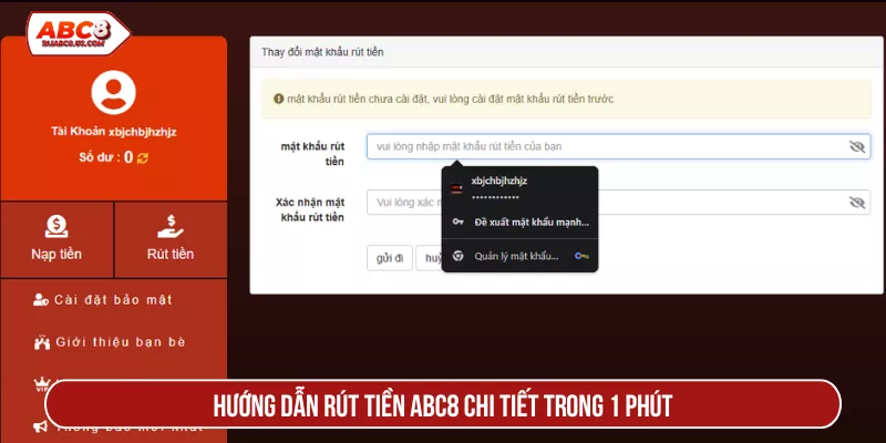 Hướng dẫn rút tiền ABC8 chi tiết trong 1 phút