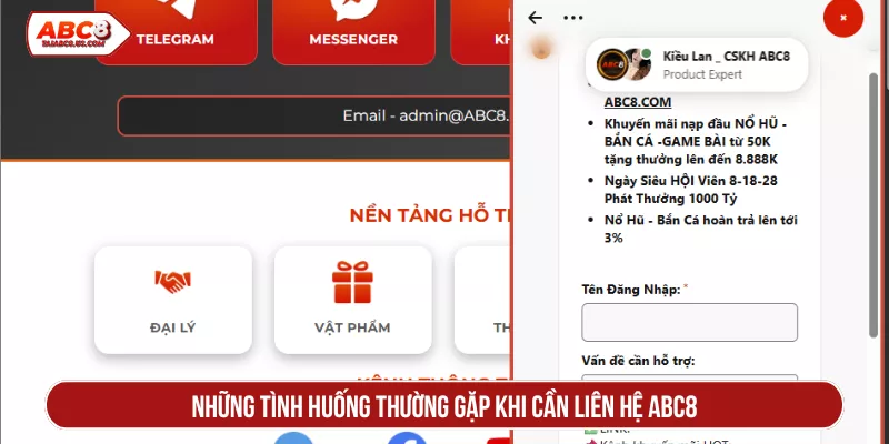 Những tình huống thường gặp khi cần liên hệ ABC8